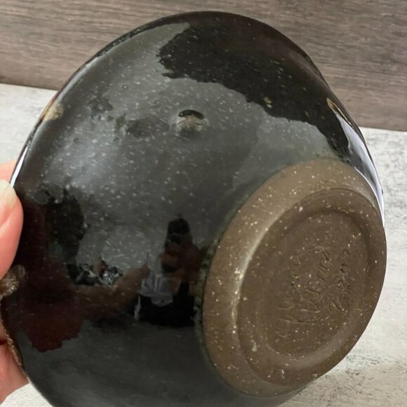 Vintage Glenn Woods Pottery Boys Studio Art Pottery 6.5" Bowl Signed Dated 2002 - Picture 4 of 6